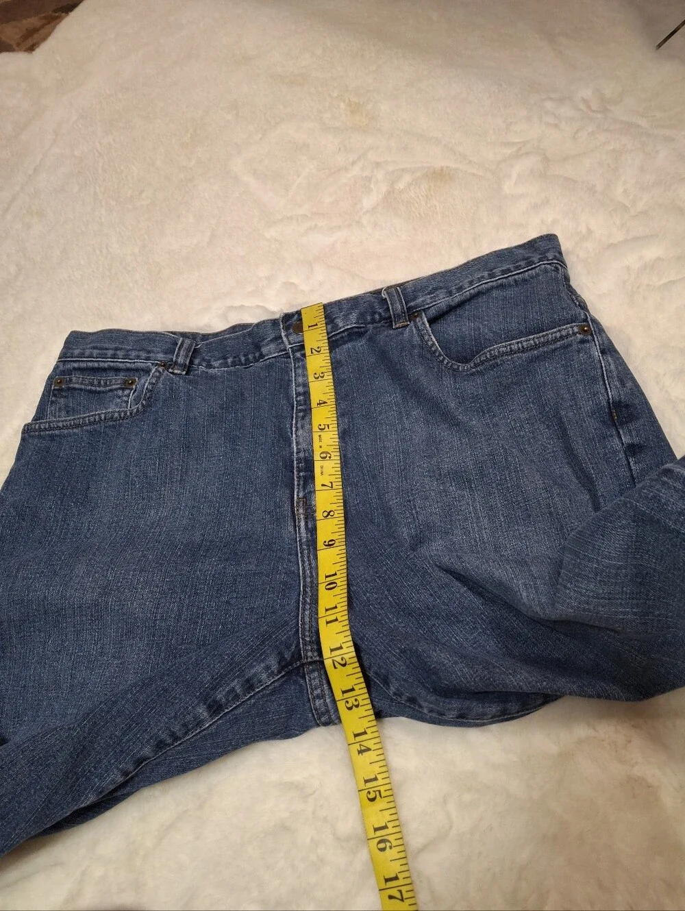 Y2K Lauren Jean Co. Crop Wide Leg Capri Denim Jeans Thailand Made Women Size 14 - Picture 11 of 16